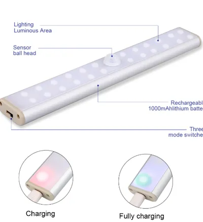 24 40 60LED Motion Sensor Led Light Rechargable