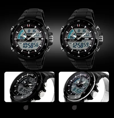 Dual display waterproof watch