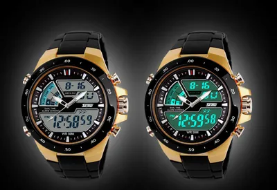 Dual display waterproof watch