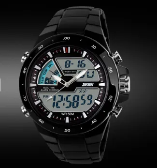 Dual display waterproof watch