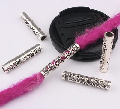 10 Pcs / Lot silver metal hollow hair braid