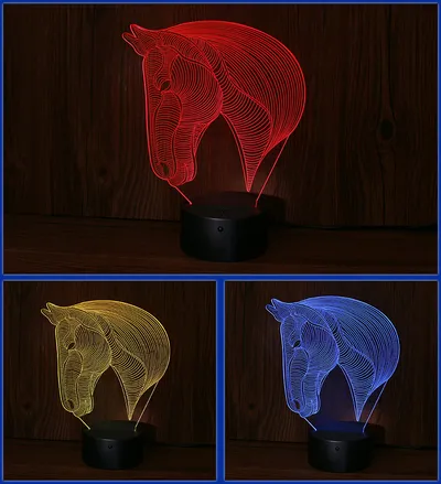 أضواء ليلية LED على شكل رأس حصان