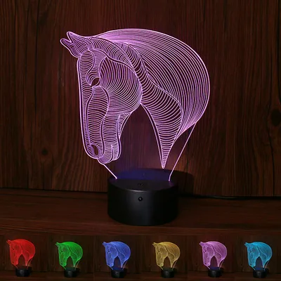 أضواء ليلية LED على شكل رأس حصان
