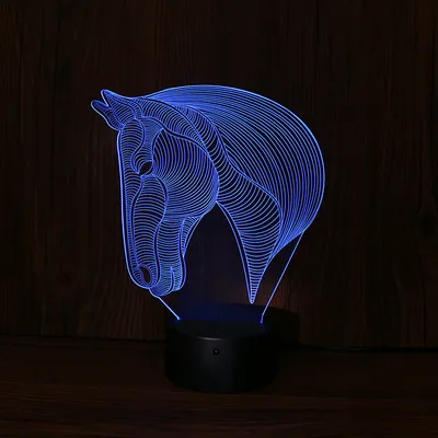 أضواء ليلية LED على شكل رأس حصان