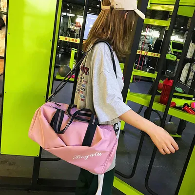 Sports gym bag women's wet and dry shoes