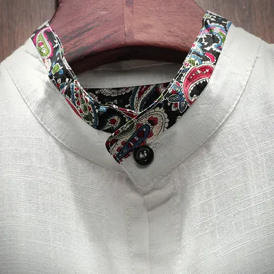 Japanese linen cropped sleeve men