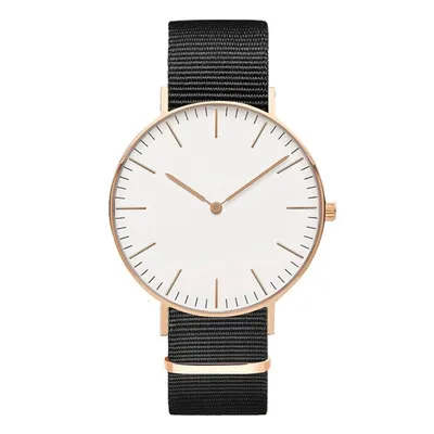 Steel strap watch double needle rose gold ultra-thin quartz men's watch