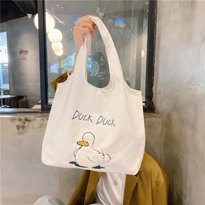 Cute duck Japanese cartoon tote bag
