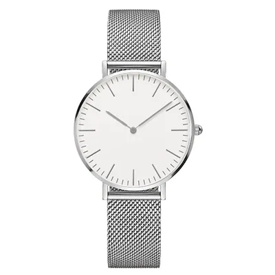 Steel strap watch double needle rose gold ultra-thin quartz men's watch