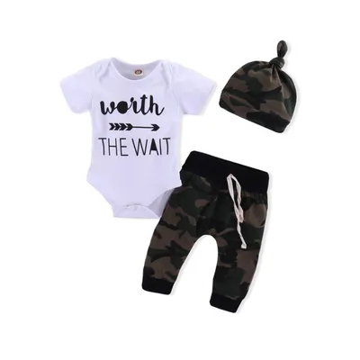 Army Green Letter Arrow Baby Hooded Set