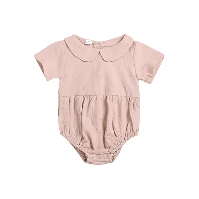 Baby Girl 3 Color Doll Collar Short Sleeve Halter