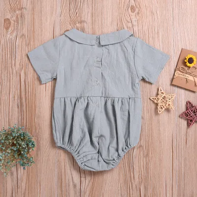 Baby Girl 3 Color Doll Collar Short Sleeve Halter