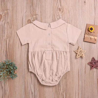 Baby Girl 3 Color Doll Collar Short Sleeve Halter