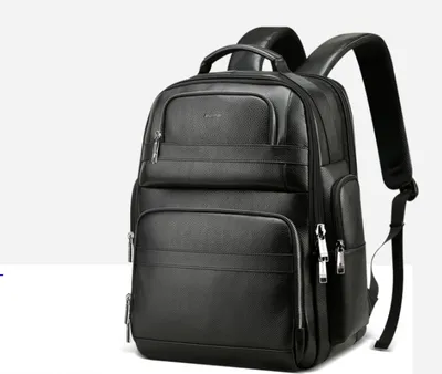 Top layer leather backpack