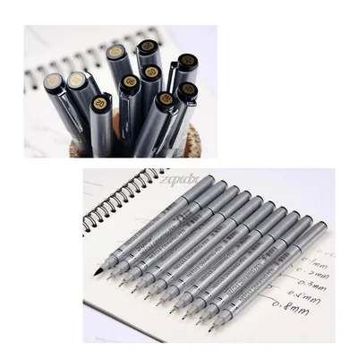 10 Tip Sizes Micron Neelde Drawing Pen Waterproof Pigment Fi