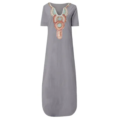 Lace Split Short-Sleeve Dress