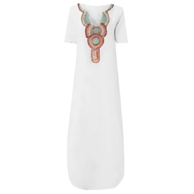 Lace Split Short-Sleeve Dress