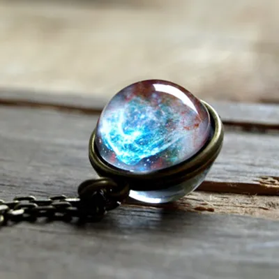 Solar System Universe Star Time Gem Necklace