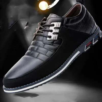 Large Size Men's Casual Leather Shoes British Style Men's Shoes Trend