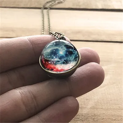 Solar System Universe Star Time Gem Necklace