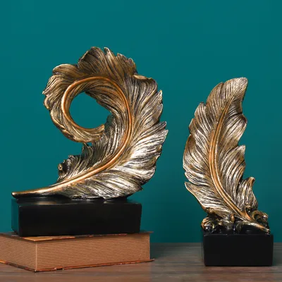 Creative Home Study Office Desktop Feather Decoration Craft Gift