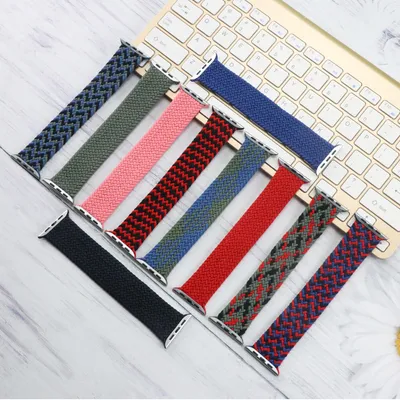 Braided Solo Loop Strap For Watch Band 42mm 38mm Bracelet Belt Strap For Watch 6 5 4 SE 44mm 40mm Fabric Bands
