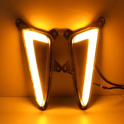 LED Daytime Running Lights Fog Lights Modified Yellow Light Steering