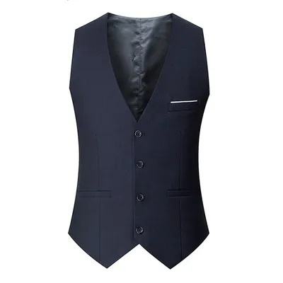 Large Size British Style Double-Breasted Casual Suit Vest