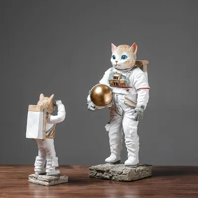 Yuhang Cat Space Crafts Resin Ornaments Home Living Room TV Cabinet Installation Furnishings