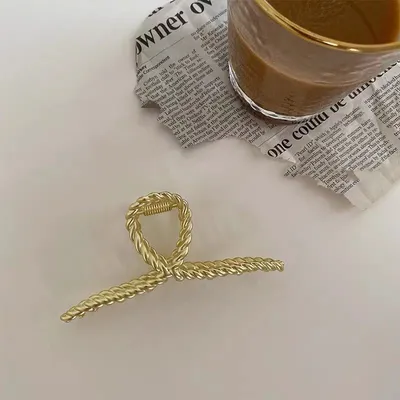 Matte Metal Large Cross Grip Simple Ponytail Hair Grip