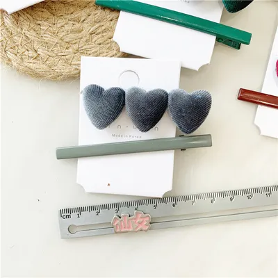 Fashion Girl Retro Velvet Love Hair Clip Set
