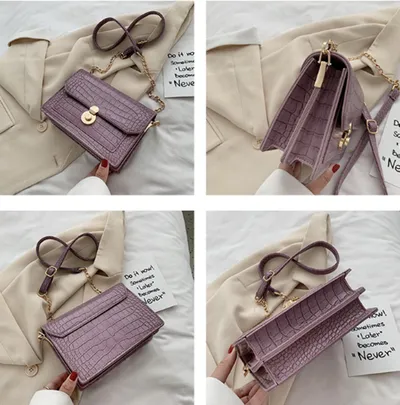 Stone Pattern PU Cross-body Bag with Shoulder Bag for Women