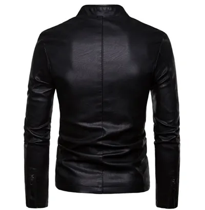 Large Size English PU Leather Jacket Jacket