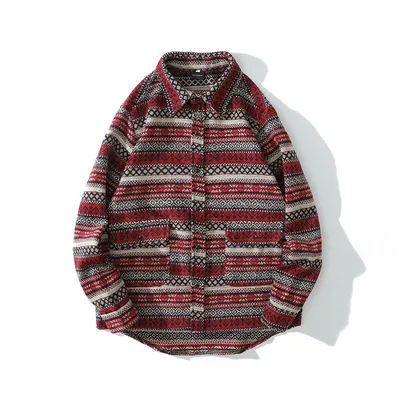 New Style Of Autumn And Winter Adds Thick Woolen Plaid Shirt Man