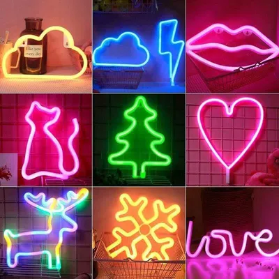 Neon Light Lantern Network Red Girl Heart Room Bedroom