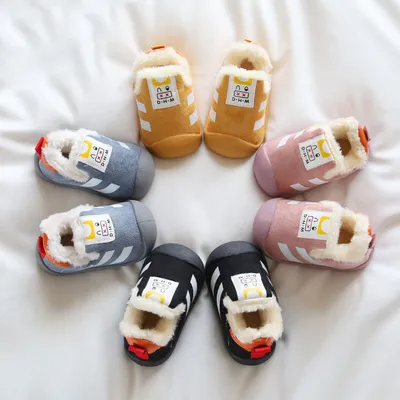 Soft-Soled Fur Shoes Low-Tube Winter Bag-Heel Toddler Shoes