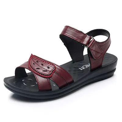 Middle-Aged And Elderly Sandals And Slippers With Soft Bottom Velcro