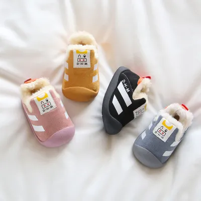 Soft-Soled Fur Shoes Low-Tube Winter Bag-Heel Toddler Shoes