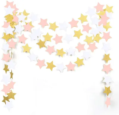 Flash Powder Five Pointed Star Ornaments Paper String