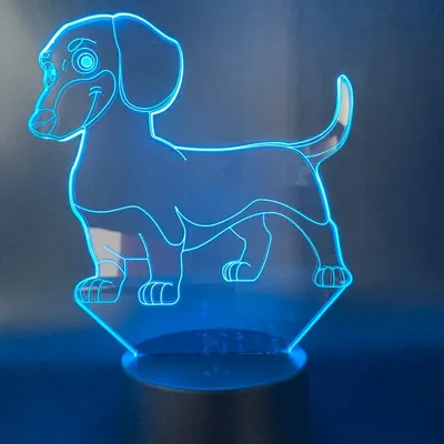 مصباح ليلي ثلاثي الأبعاد على شكل كلب داشهوند، يعمل ببطارية USB، مصباح ديكور للمكتب