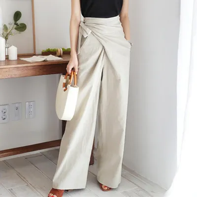 Pure Color Lace Casual Trousers Women