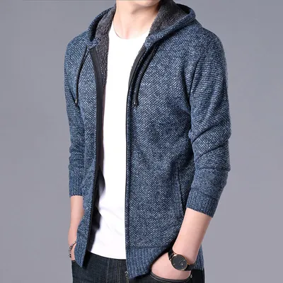 Cardigan sweater men's long-sleeved stand collar sweater