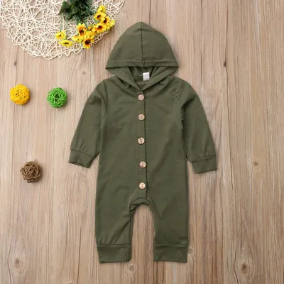 Hooded Single Breasted Baby Romper