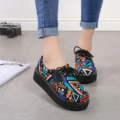Harajuku British Style Retro Platform Shoes For Spring