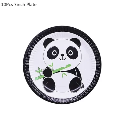 زينة حفلات أعياد الميلاد بطابع الباندا الكرتونية، للاستخدام مرة واحدة