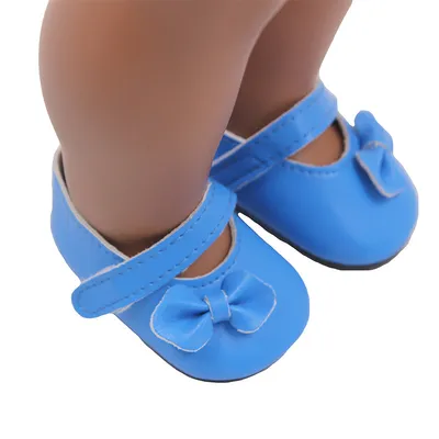 18 Inch American Girl Doll Shoes Solid Color Bow Shoes