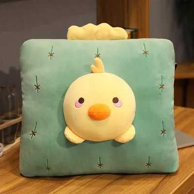 Cute Cartoon Fruit Dinosaur Plush Pillow Blanket Three In One
