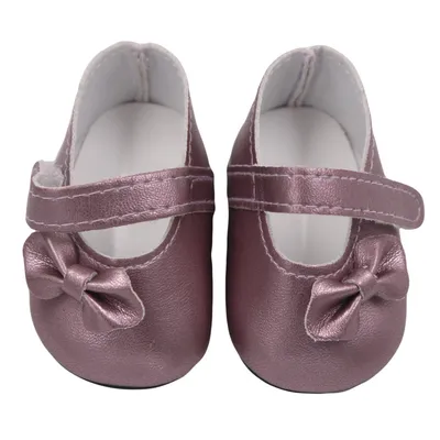 18 Inch American Girl Doll Shoes Solid Color Bow Shoes