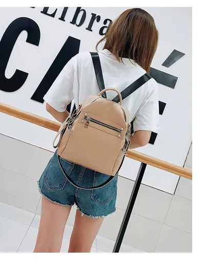 Fashion All-match Soft Leather Personalized School Bag