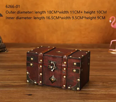 Wooden Square Jewelry Box Wooden Retro Box Props Storage And Storage Crafts